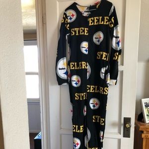 Adult Steelers footie pajamas